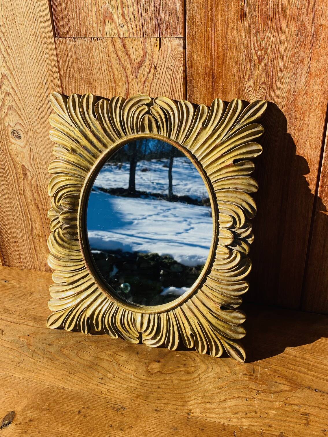 Vintage rectangle sun mirror