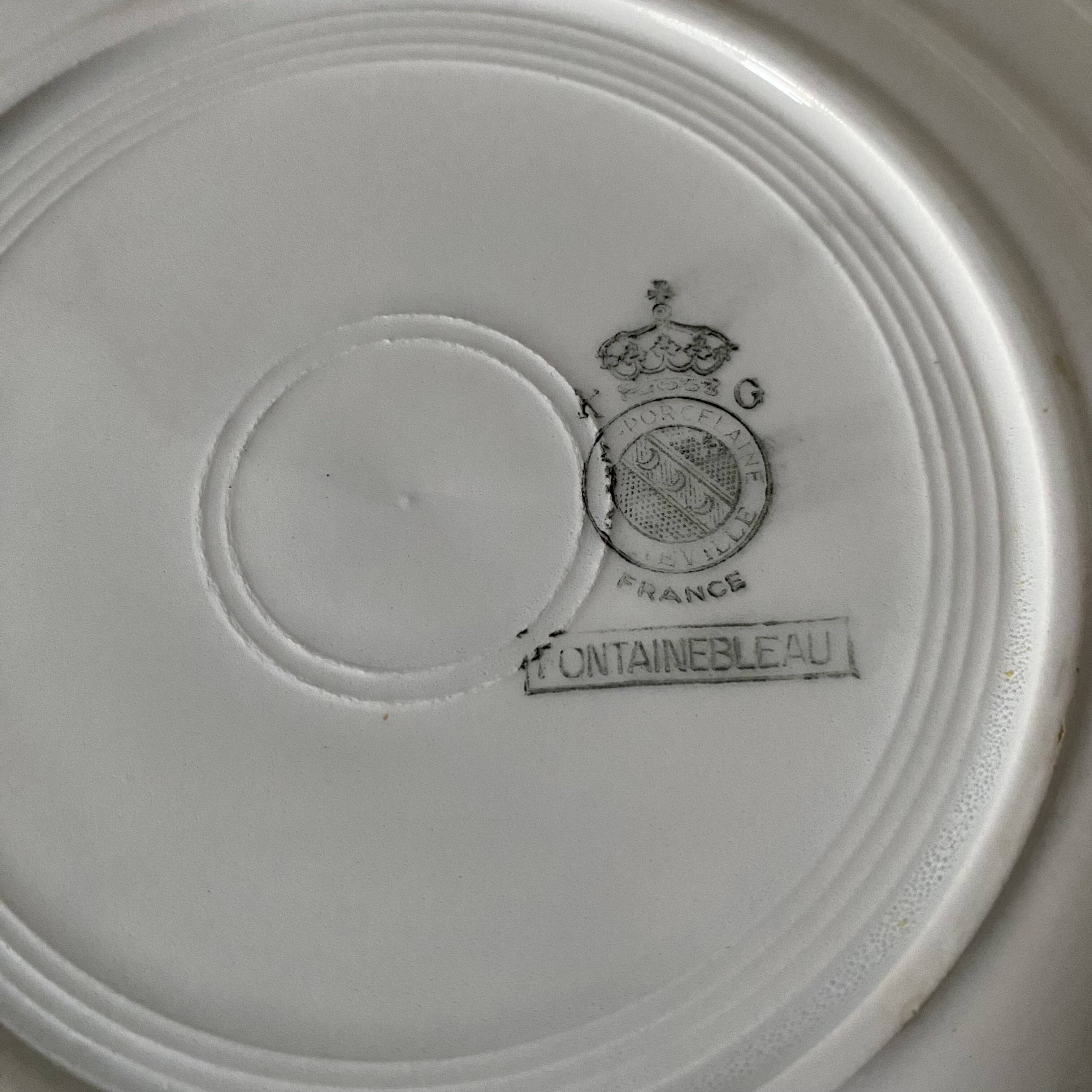 Lunéville dessert plates, flowers, Fontainebleau decor