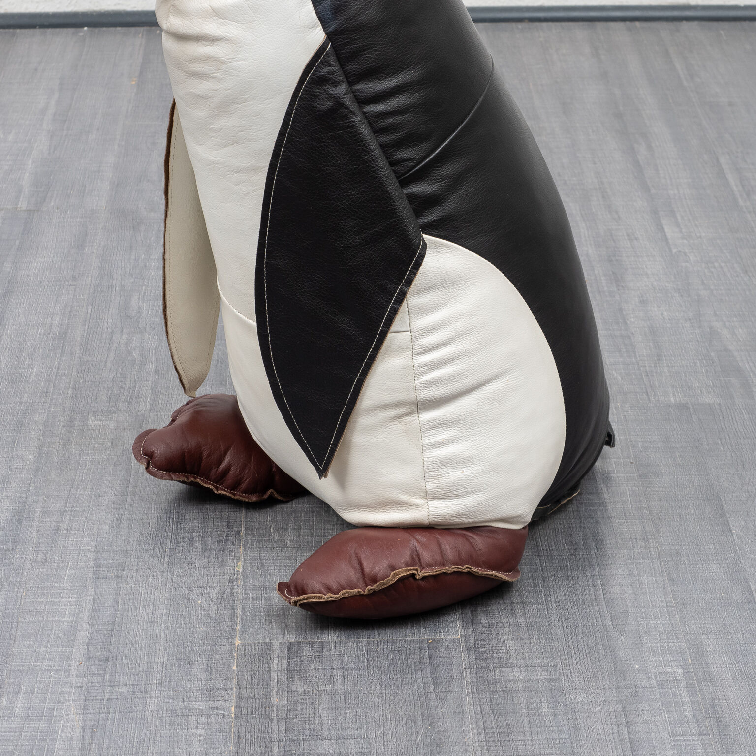 Leather decoration object, 70s, penguin