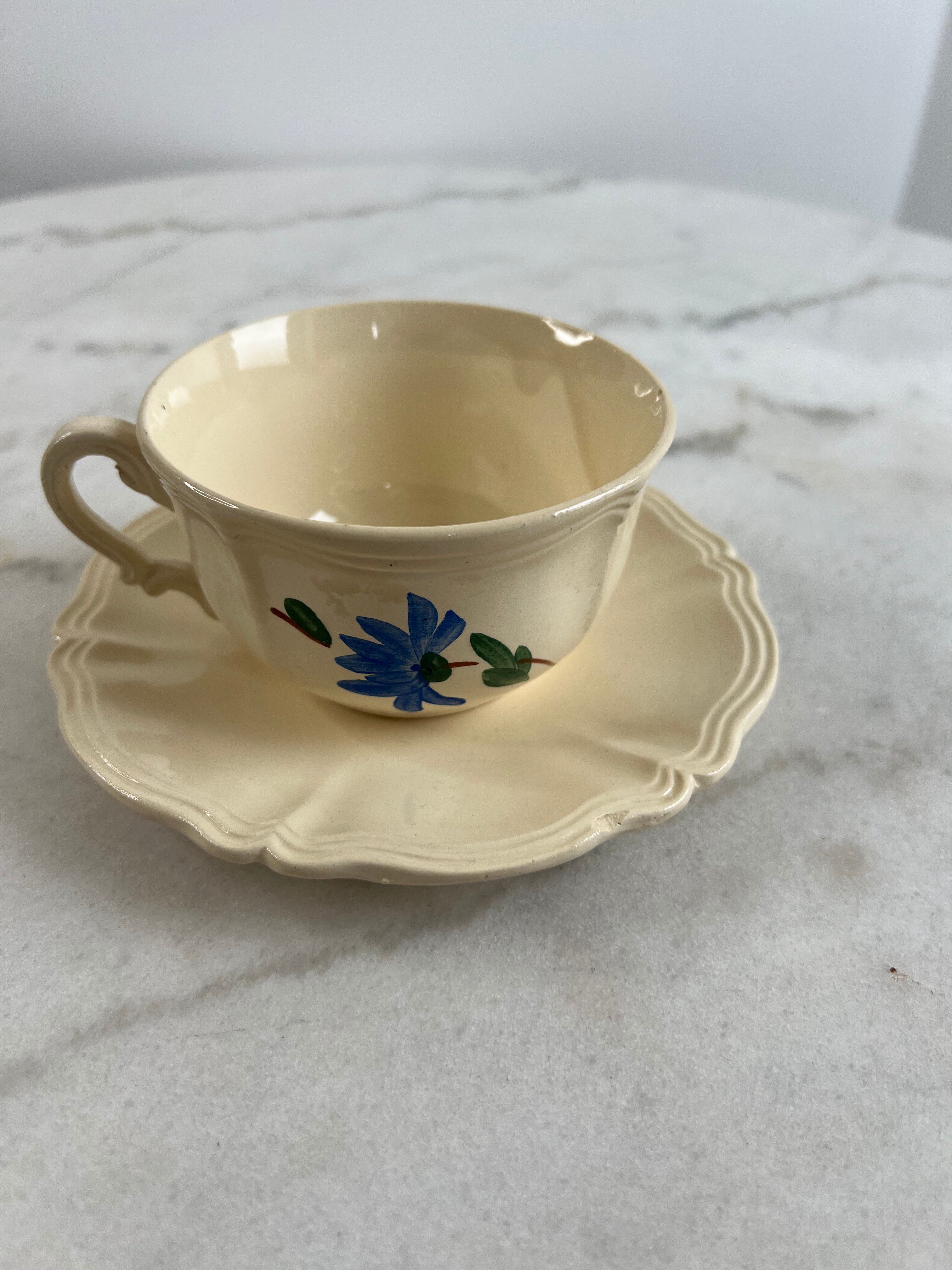 Iron earth tea cup Sarreguemines and Digoin