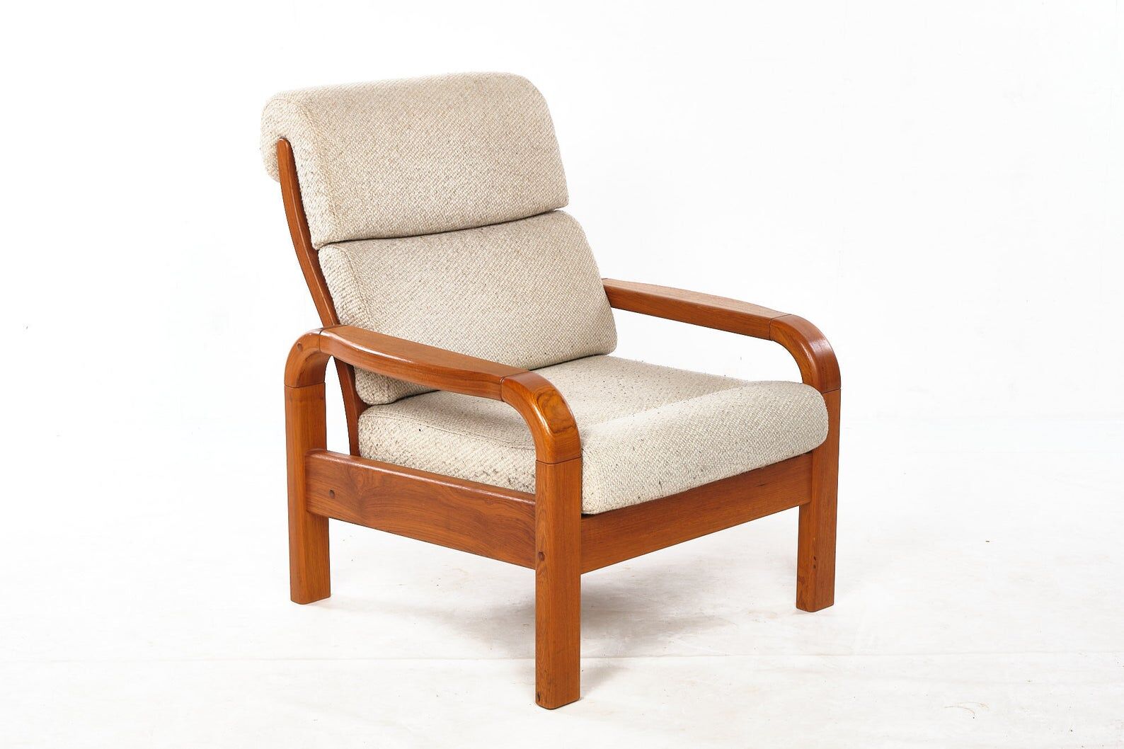 Vintage armchair with Denmark teak stool
