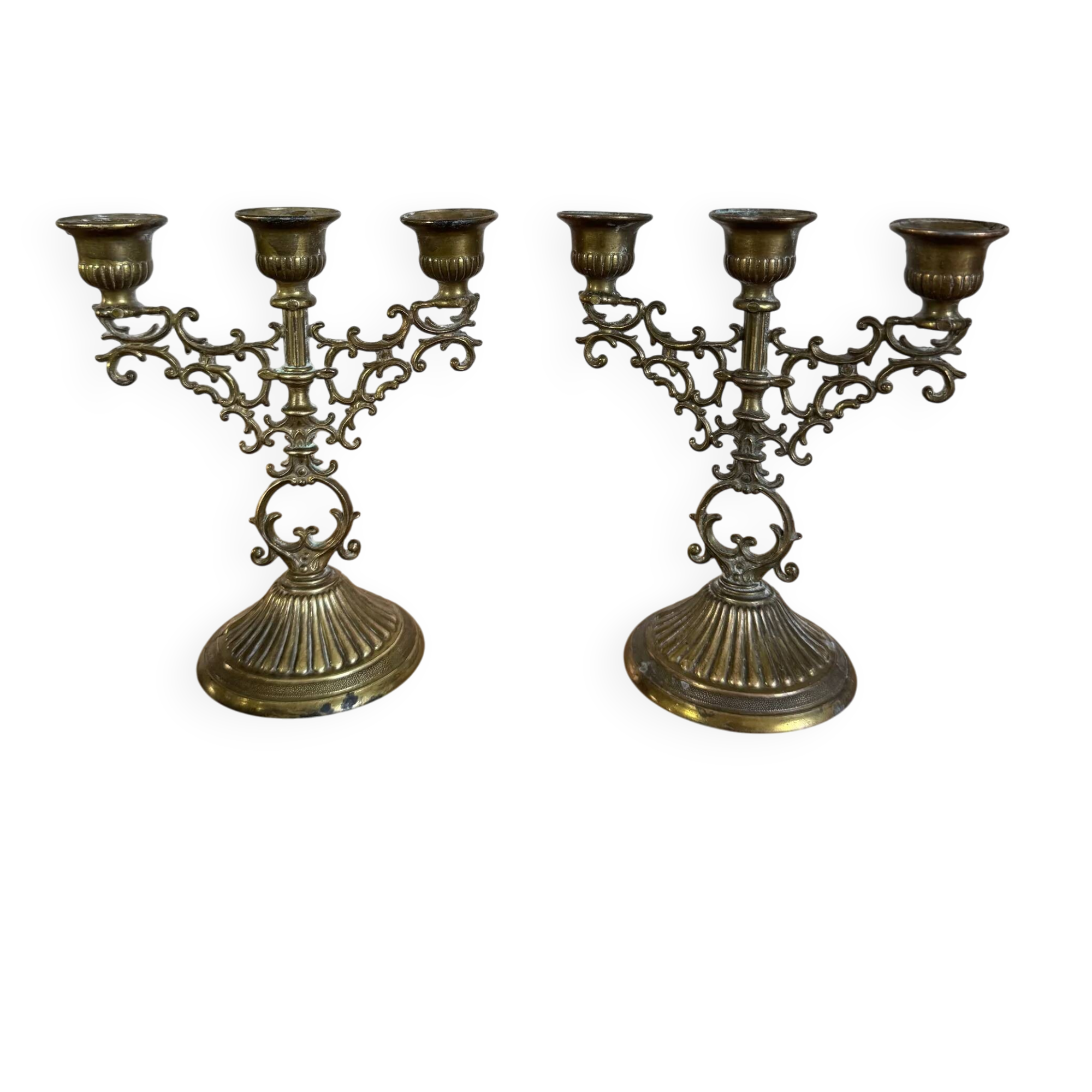 Pair of brass candlesticks