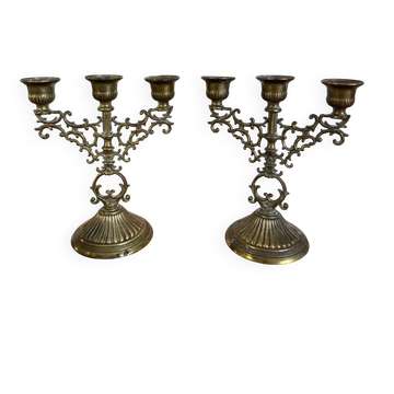 Pair of brass candlesticks