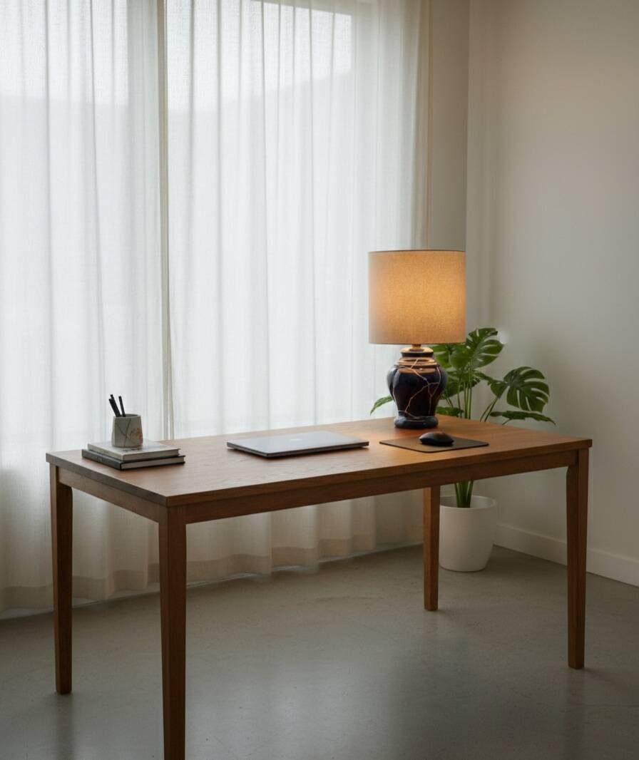Handcrafted table lamp, ceramic base and Kintsugi with pure silver.