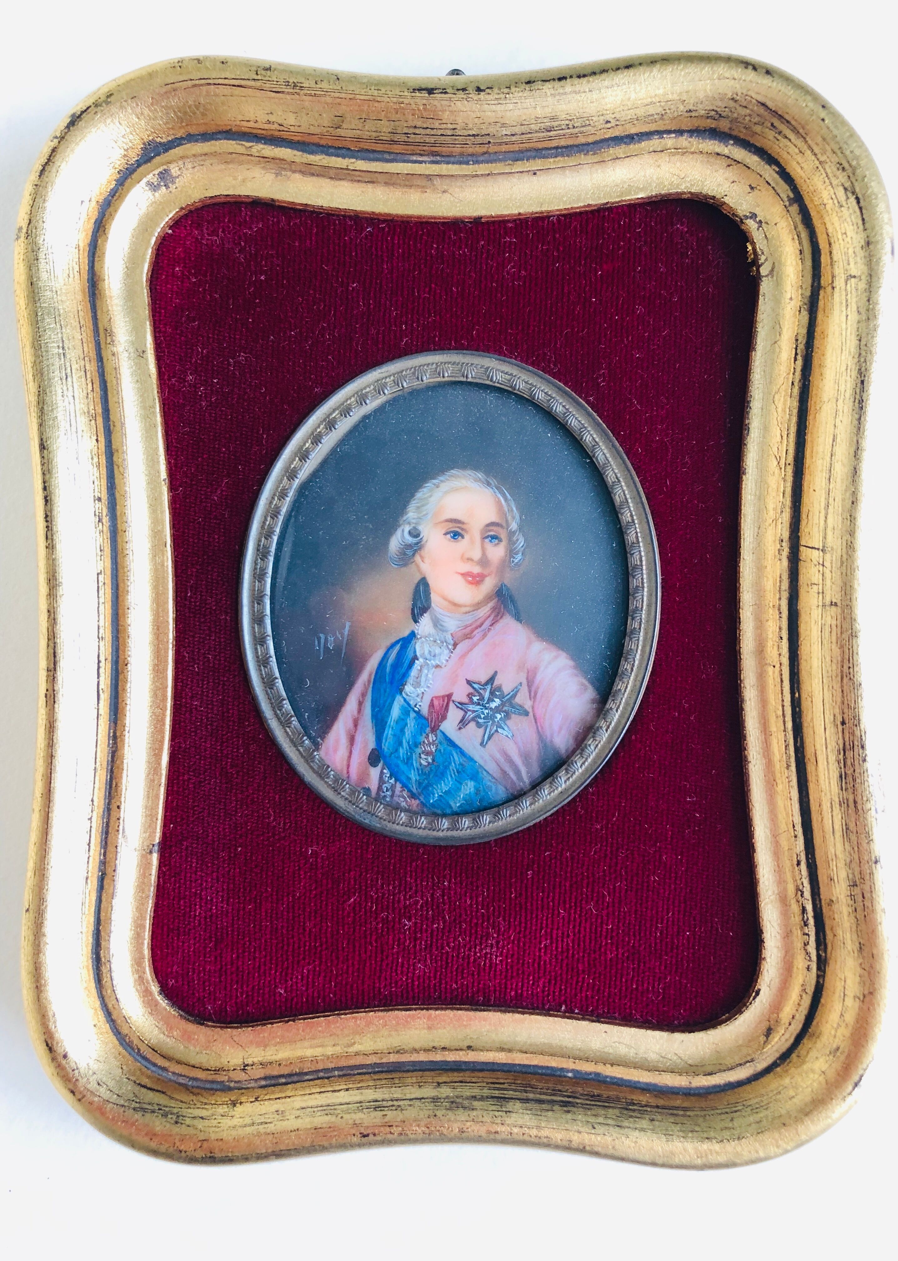 Miniature Napoleon III on ivory