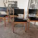 Set of 4 chairs scandinavian style wood and skaï black