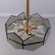 Lustre design Gino Paroldo Fontana Arte brass smoked glass modernist 1960