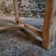 Table de ferme française ancienne en chêne avec tiroir latéral