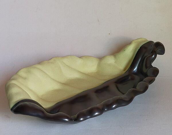 Coupe vide-poches céramique bicolore atelier cerenne à vallauris années 50