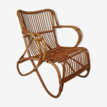 Vintage rattan armchair