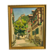 Oil on canvas "Animated village lane" Signed Lespagnol 59 20th century