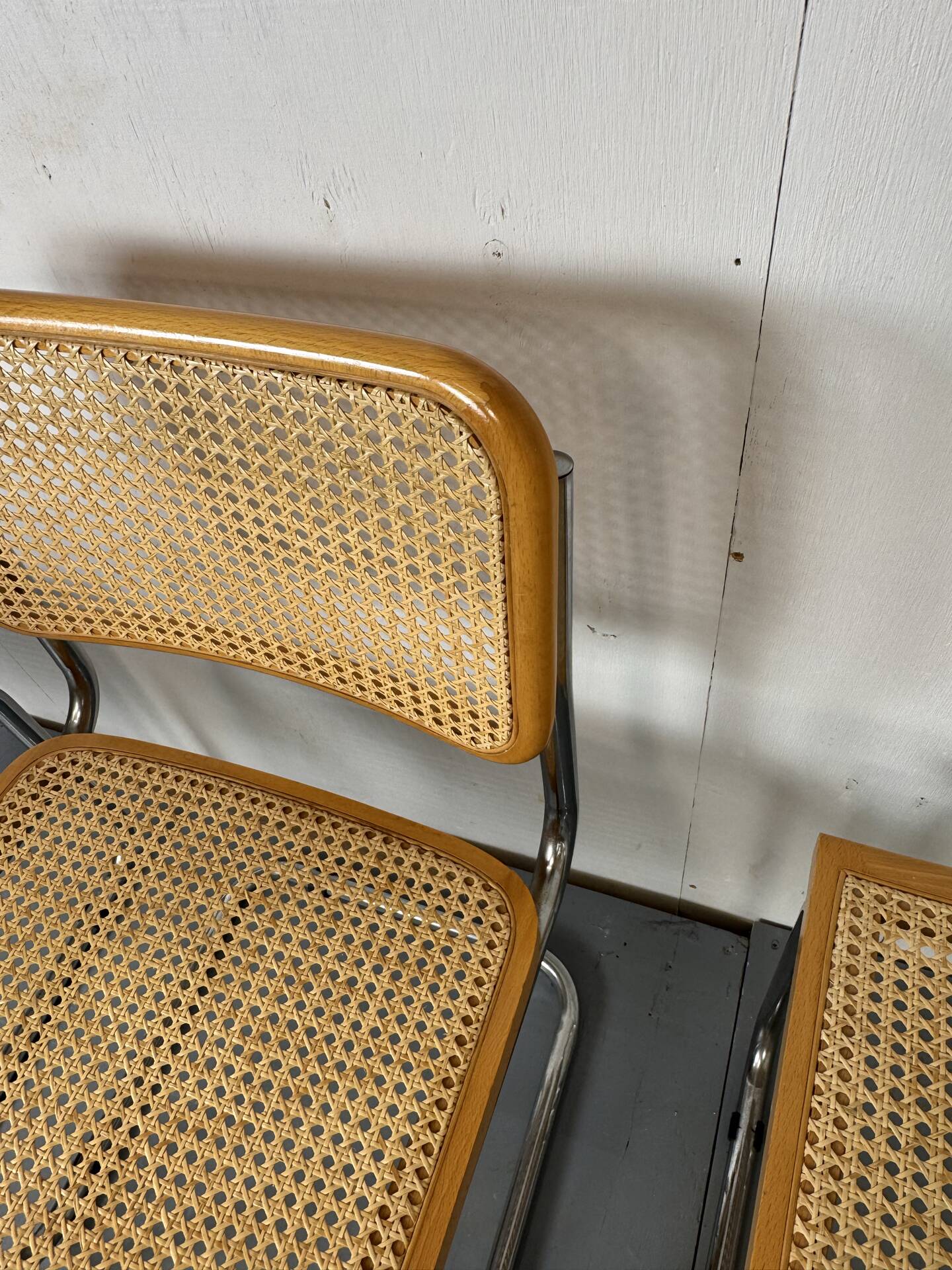 Set of 4 vintage Cesca S32 dining chairs by Marcel Breuer, 1990s