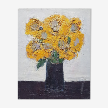 Peinture de Nagao Usui : "Bouquet de tournesols"