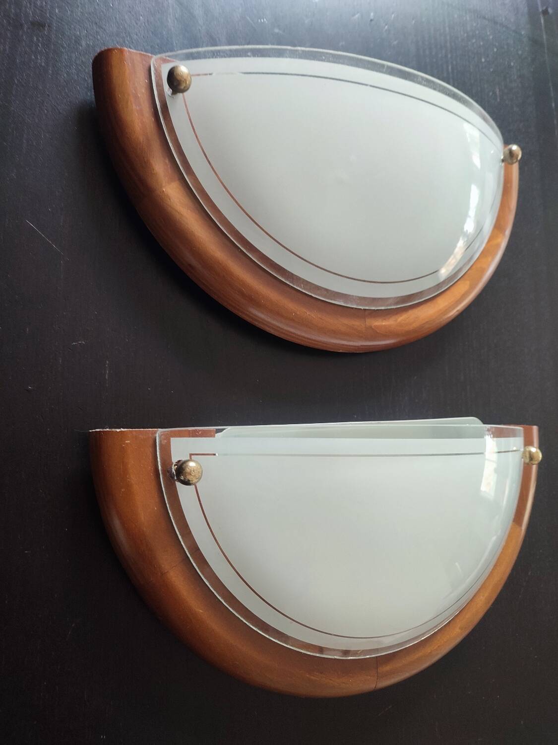 Wood glass wall lights