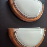 Wood glass wall lights
