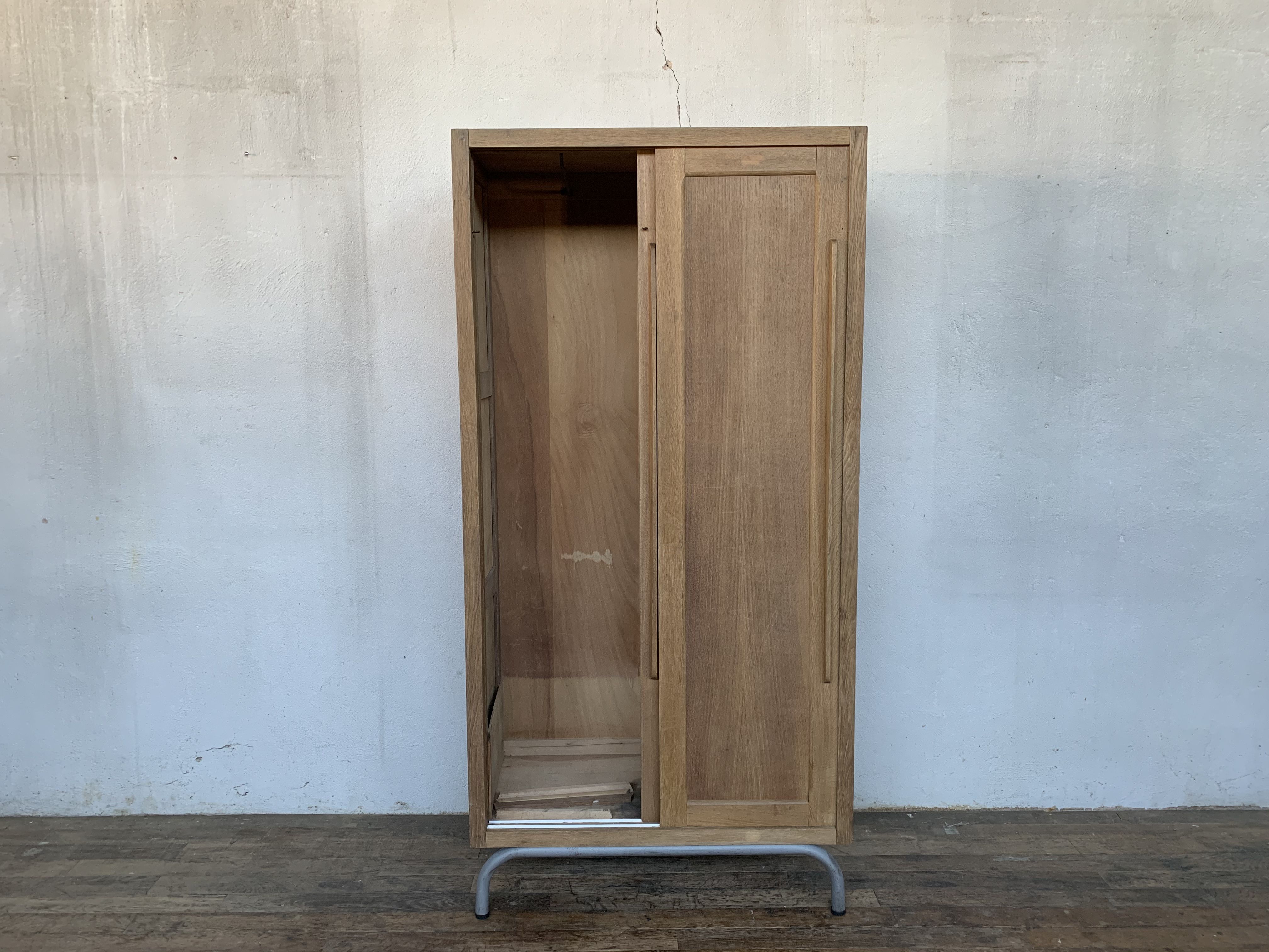 Vintage Parisian school cabinet tubular feet year 1950