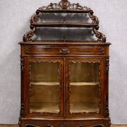 Vitrine galbée époque Napoléon III en acajou