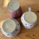 Ceramic bowl, cup and sugar bowl