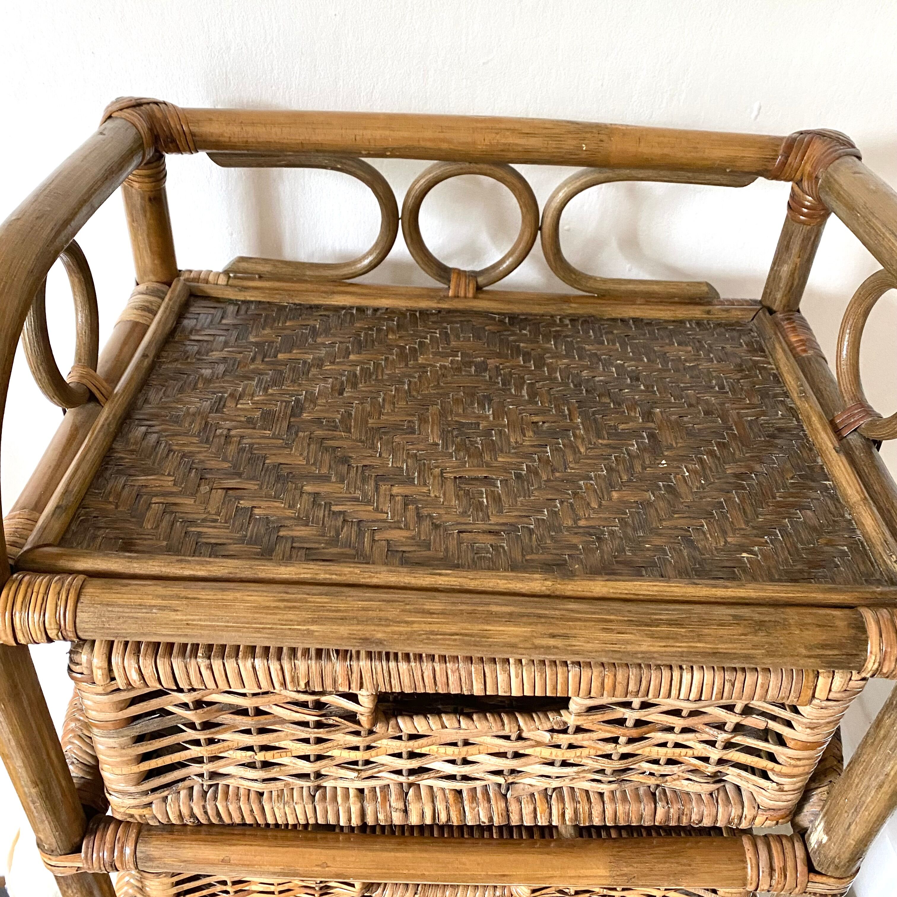 Rattan chest of drawers 3 drawers