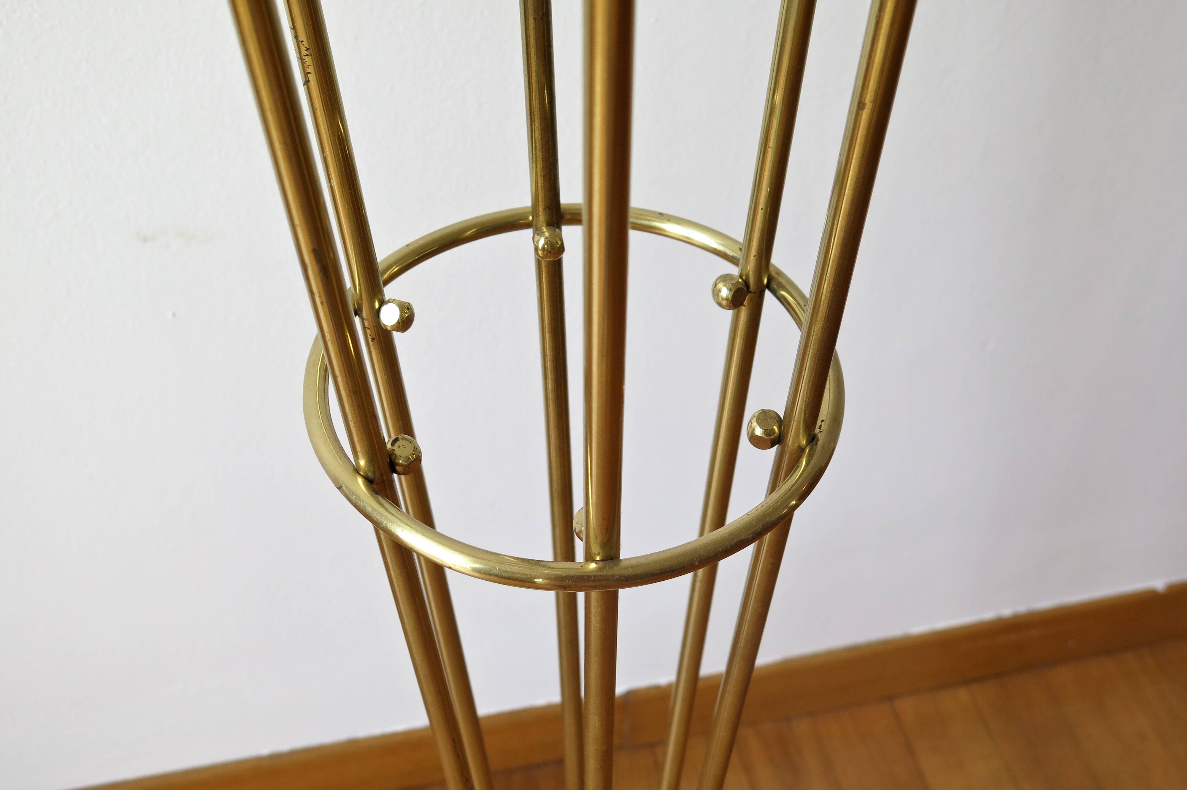 Italian Floor Lamp In Brass, Carrara and Opaline