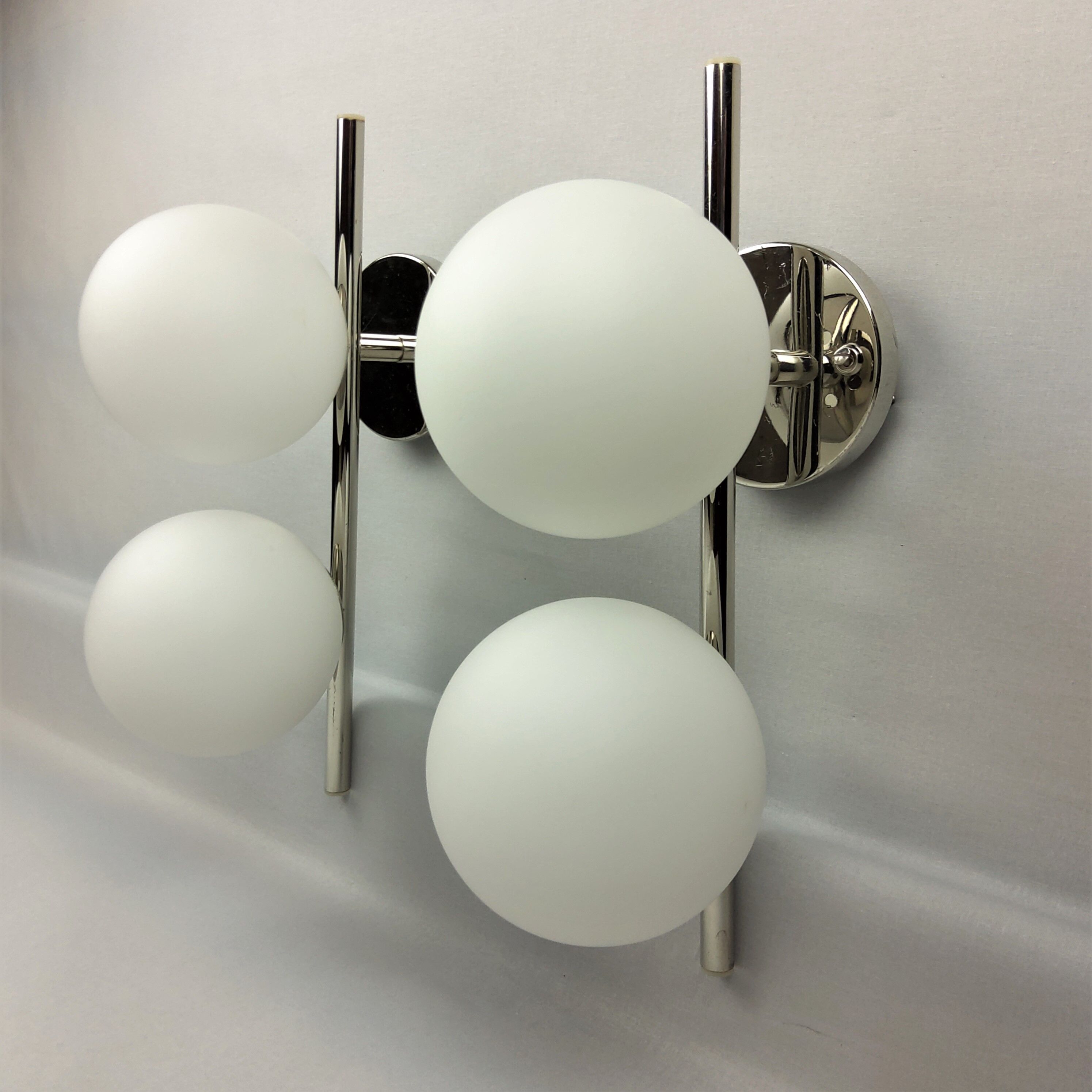 Double globe opalin sconces 1960