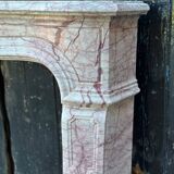 Louis XV Style Fireplace In Pink Marble, Circa 1980