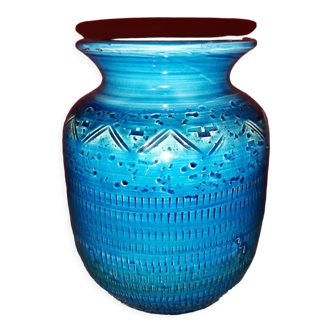 Aldo Londi Rimini vase blue for Bitossi