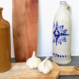 Bottle sandstone blue flower