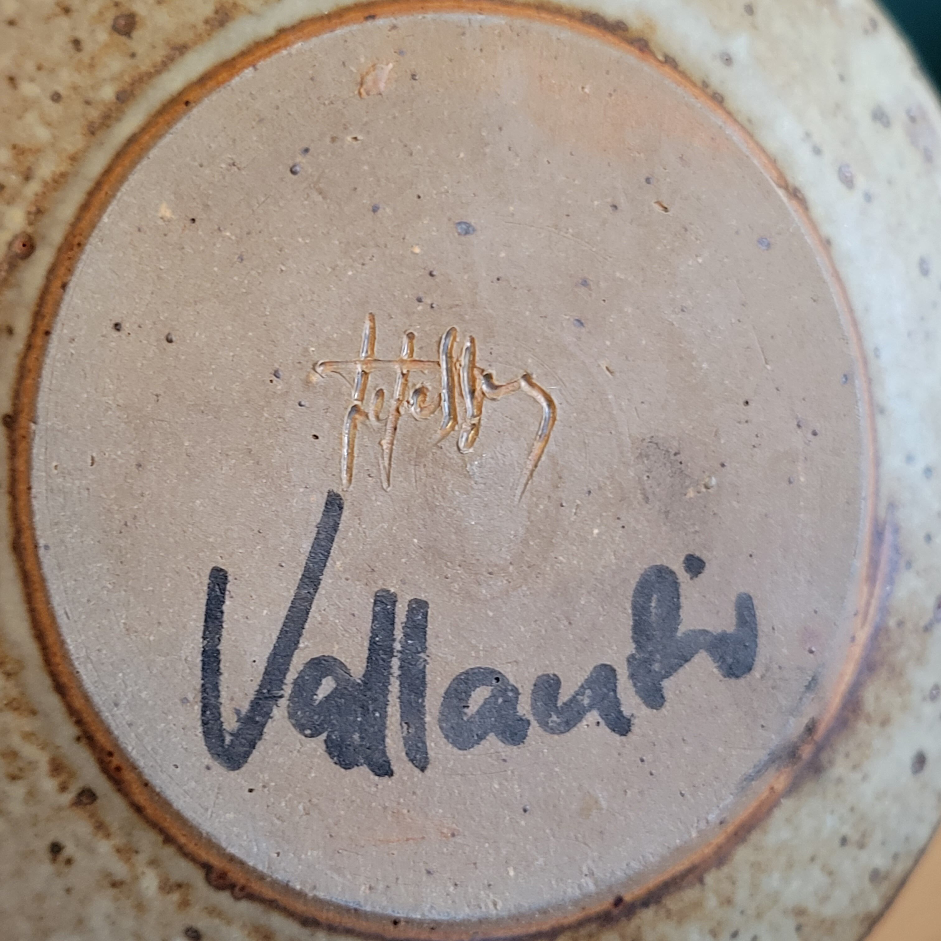 7 coasters / bottle / ceramic cup sandstone signed Le Tesson