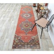 1970s Vintage Turkish Hand-Knotted Oriental Runner 83x352