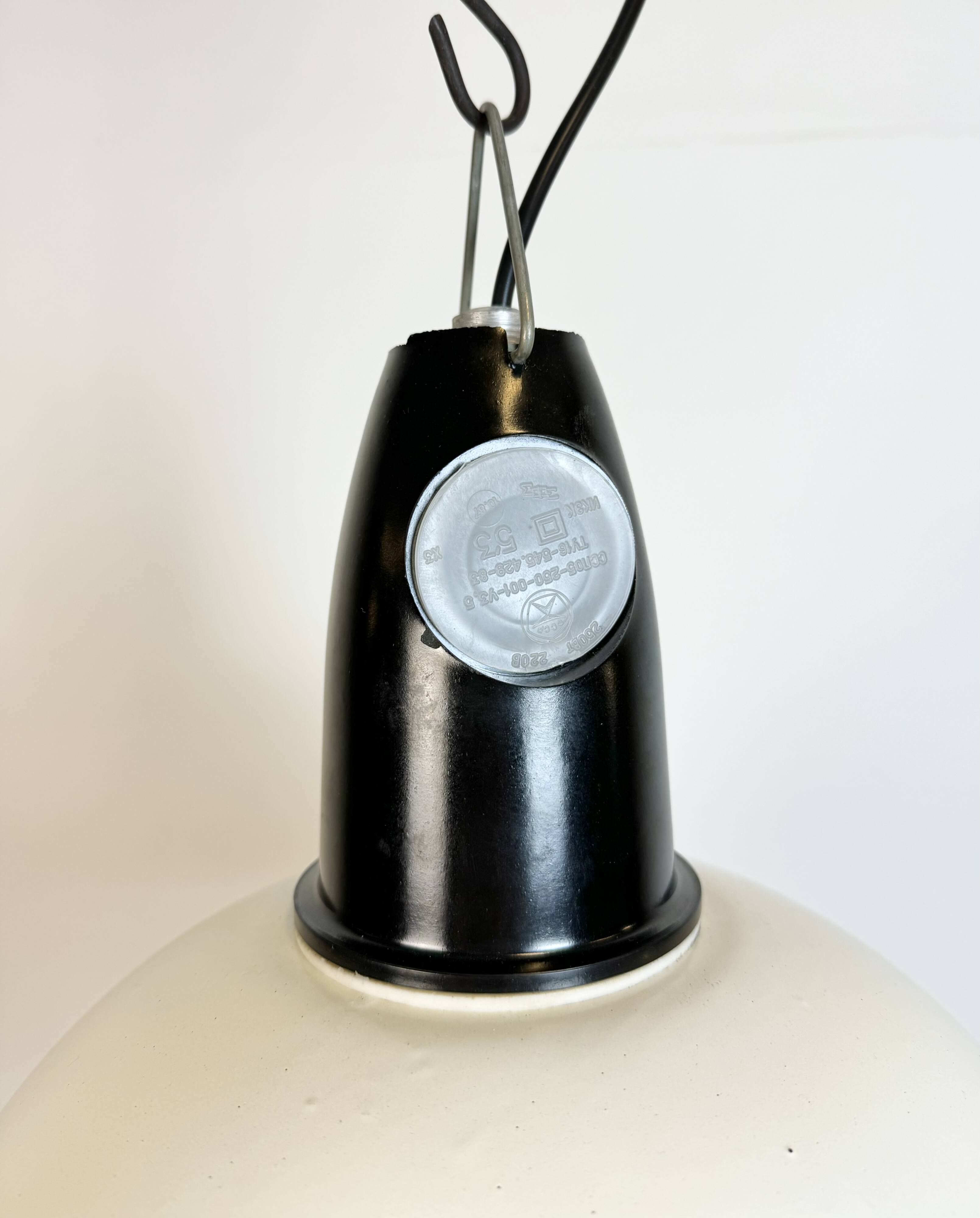 ndustrial Soviet White Enamel Pendant Lamp, 1960s