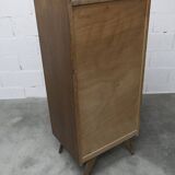 Oak and rattan compass leg chiffonier from the 50s-60s