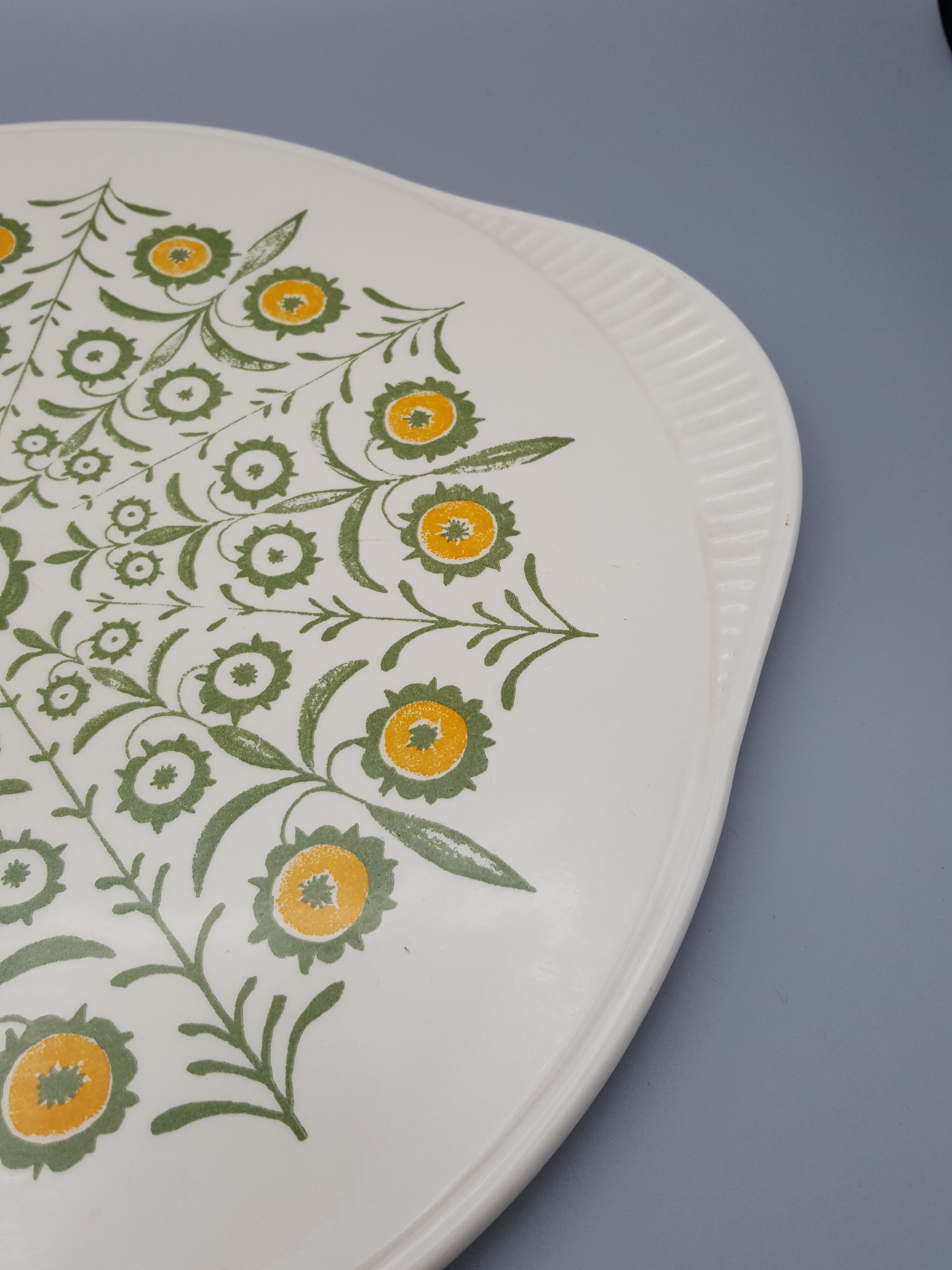 ceramic pie dish edelkeramik grunstadt floral decoration