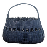 Blue wicker basket