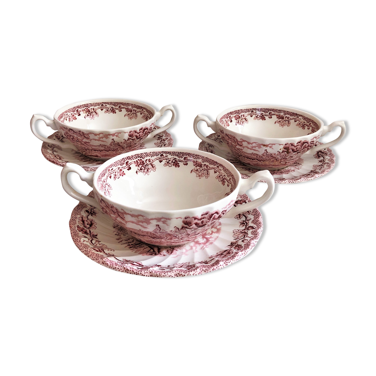 Service 3 cups and saucers The Grorgian Churchill collection