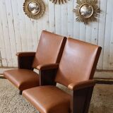 Pair of vintage cinema armchairs