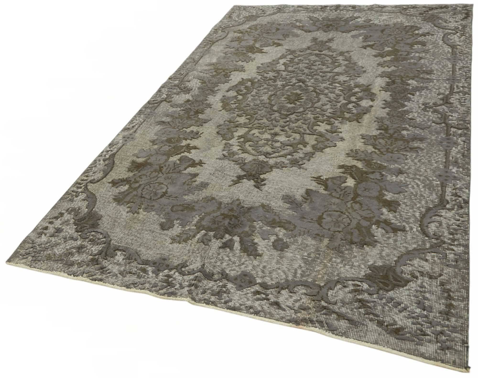 Overdyed Wool Vintage Handmade Carved Rug 160 cm x 272 cm