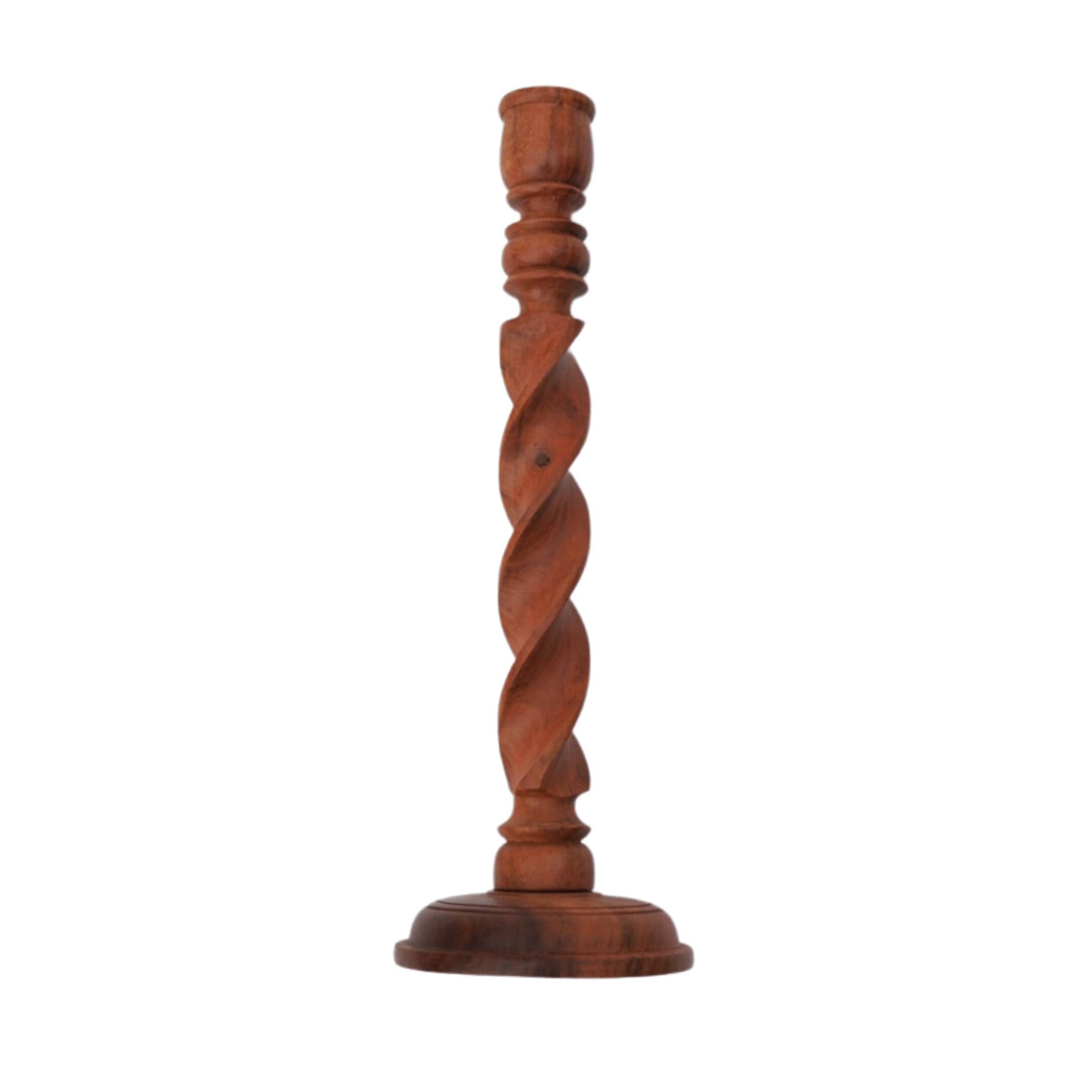 Rosewood long modernist candlestick, Denmark, 1970s.