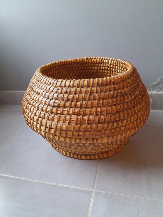 Old straw and bramble cache pot from 1950.