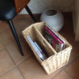 Wicker magazine holder / vintage 60s-70s