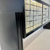 Italian Midcentury Black and Silver Leaf Sideboard, 1950s
