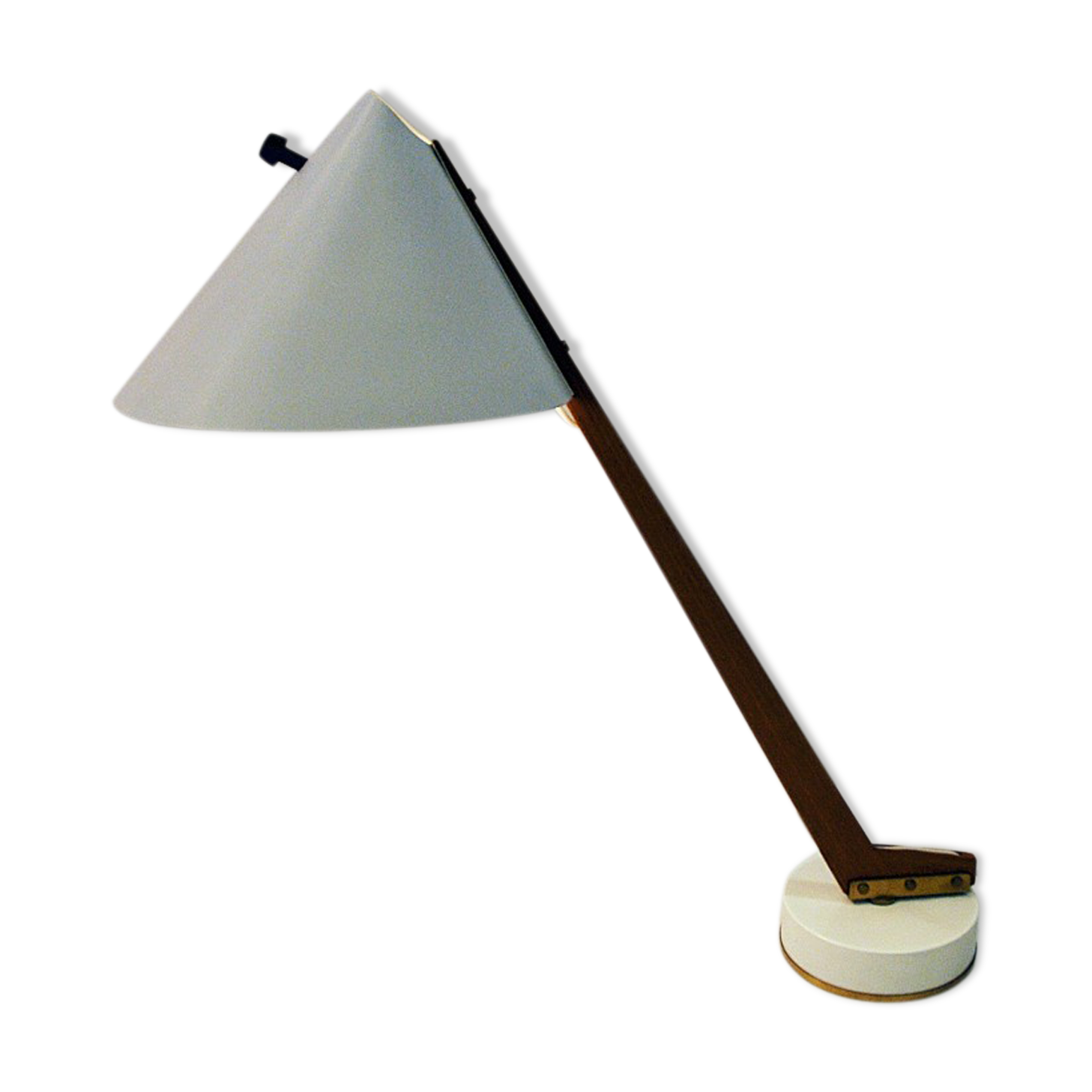 White metal and teak table lamp B54, Hans Agne Jakobsson 1950s Sweden
