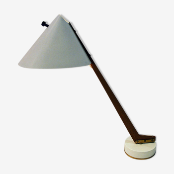 White metal and teak table lamp B54, Hans Agne Jakobsson 1950s Sweden