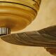 Petitot Art Deco Chandelier – 5 lights – Wood, metal and amber glass, 1920