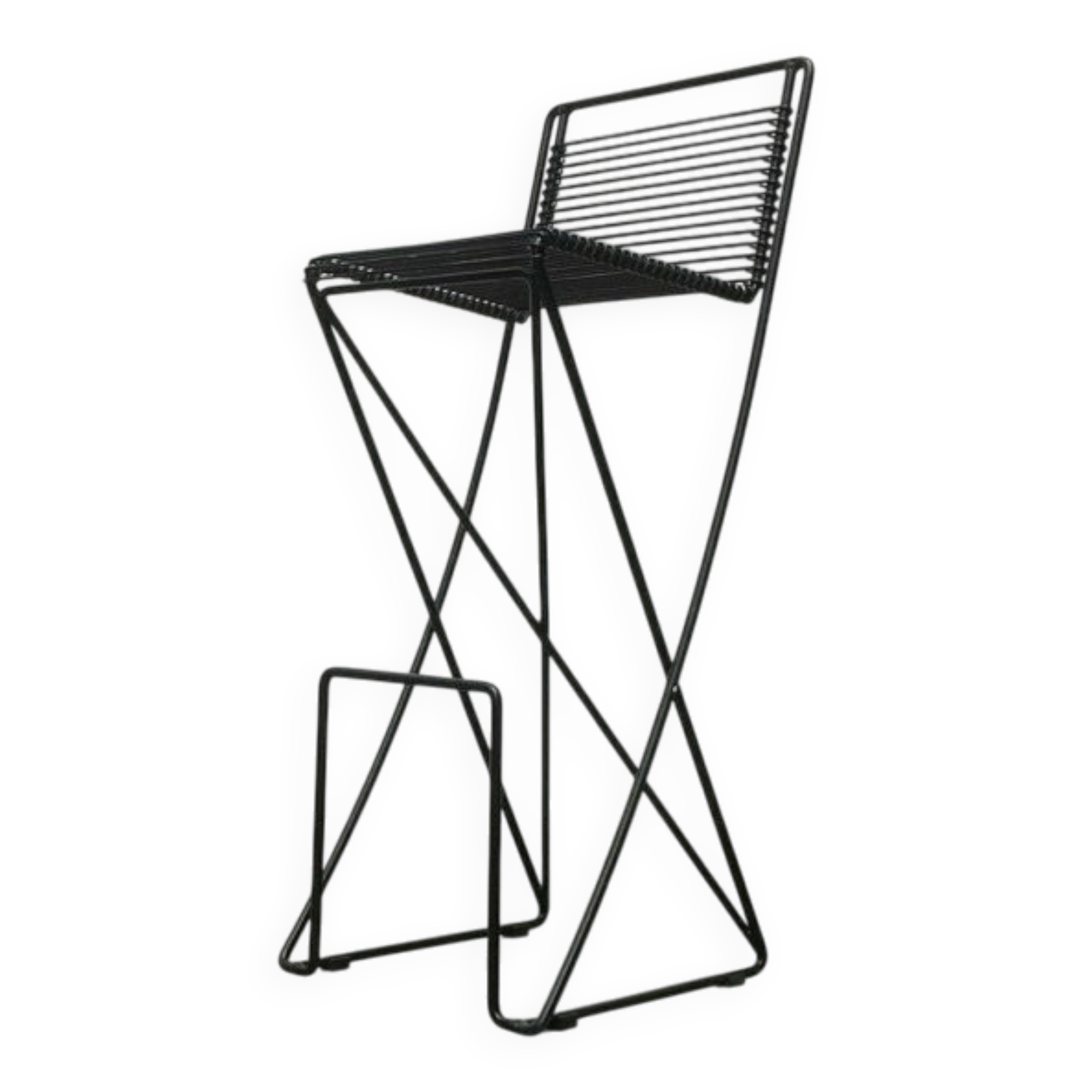 German bar stool Kreuzschwinger postmodern by Till Behrens for Meyer Stahlmöbel, 1980s