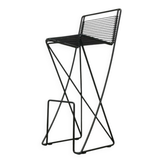 German bar stool Kreuzschwinger postmodern by Till Behrens for Meyer Stahlmöbel, 1980s