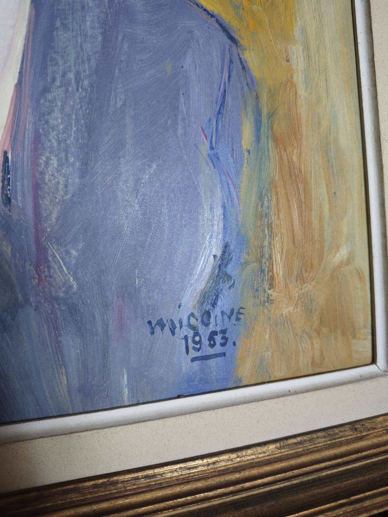 Painting by Jean Micoine - Oil on framed panel - 1953