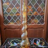 Decanter/bottle in molded glass d'empoli amber yellow color