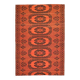 1970s Vintage Turkish Oushak Handmade Wool Cotton Orange Area Rug 186x272