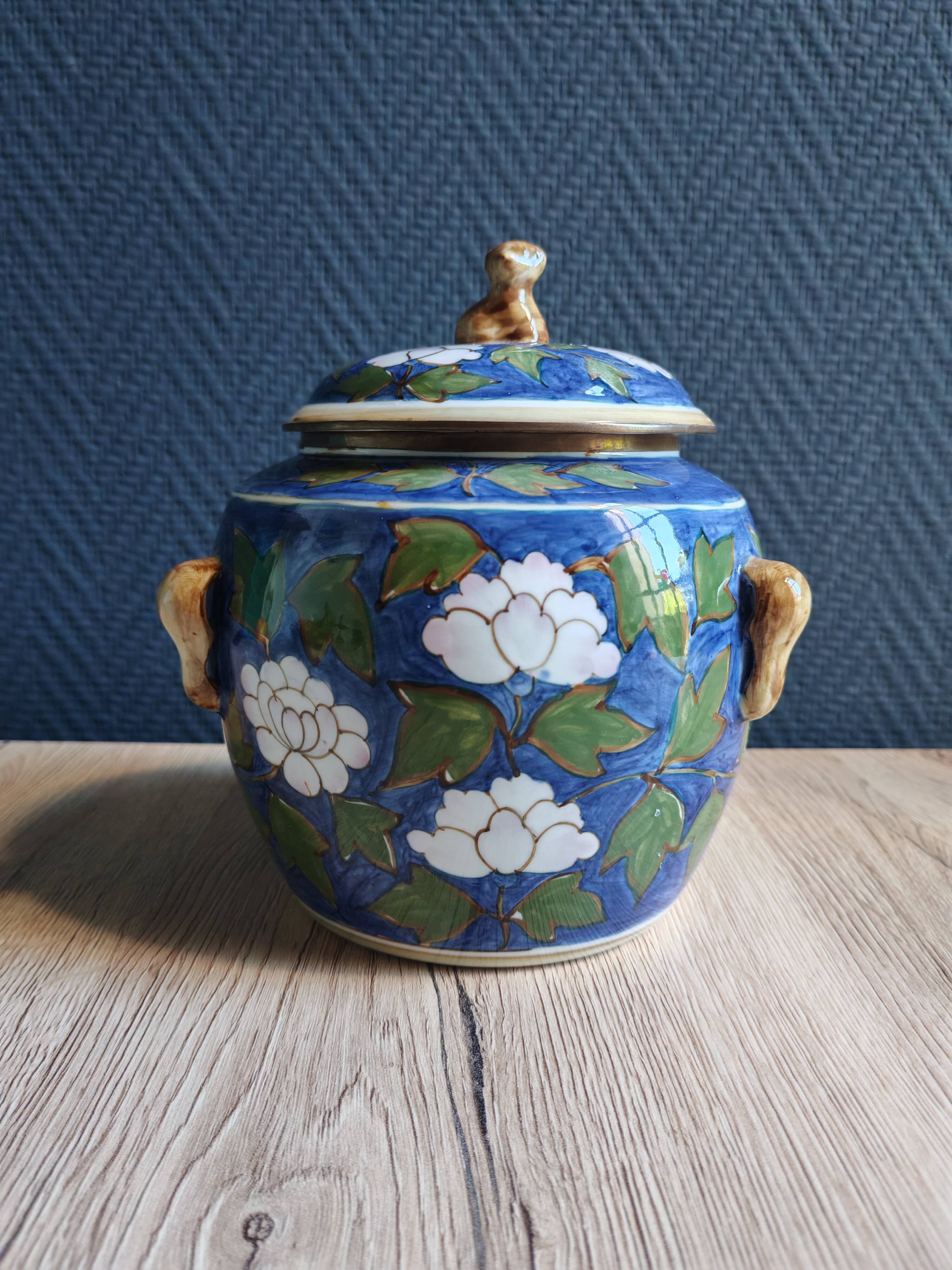 Mélarti Porcelain Vase with Lid - Hand-Painted Covered Pot